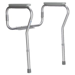 Toilet Safety Rail - Adjustable Height, Silver, 1pc/bx Toilet Safety Rail - Adjustable Height, Silver, 1pc/bx