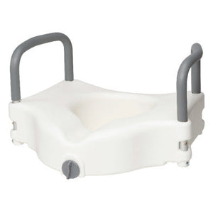 Raised Toilet Seat w/ Arms, White, 1pc/bx Raised Toilet Seat w/ Arms, White, 1pc/bx