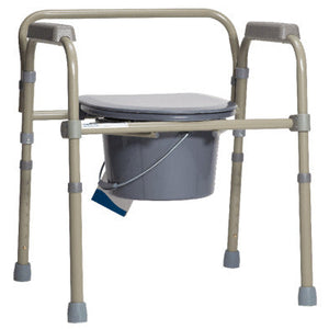 Folding Bedside Commode - Bulk Packed, Steel Folding Bedside Commode - Bulk Packed, Steel