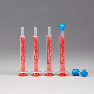 Health Care Logistics® by Comar&® Oral Dispensers with Tip Caps, 3mL - Clear, Red Plungers Health Care Logistics® by Comar&® Oral Dispensers with Tip Caps, 3mL - Clear, Red Plungers