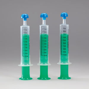 HCL by Comar Oral Dispensers with Tip Caps, 10mL - Clear, Green Plungers HCL by Comar Oral Dispensers with Tip Caps, 10mL - Clear, Green Plungers
