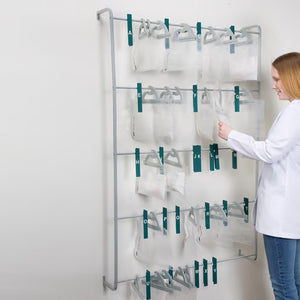 Health Care Logistics Wall Rack for Prescription Bags Health Care Logistics Wall Rack for Prescription Bags
