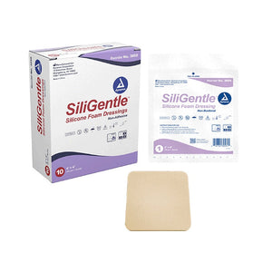 SiliGentle - Non-Adhesive Silicone Foam Dressing, 4" x 4", 12/10/cs SiliGentle - Non-Adhesive Silicone Foam Dressing, 4" x 4", 12/10/cs