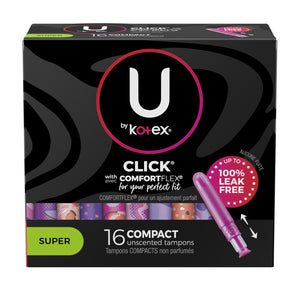 U by Kotex® Super Premium Tampon, Super Absorbent, 16/pk, 8 pk/cs U by Kotex® Super Premium Tampon, Super Absorbent, 16/pk, 8 pk/cs