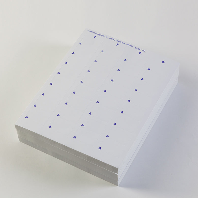 Health Care Logistics Class A Laser Labels for Class A Small, Medium and Large Blisters