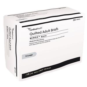 Cardinal Health, Quilted Adult Briefs, Wings Extra, X-Large, 59" - 64" Cardinal Health, Quilted Adult Briefs, Wings Extra, X-Large, 59" - 64"
