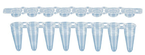 PCR strip of 8, 100l, PCR Performance Tested, transparent, PP, flat cap PCR strip of 8, 100l, PCR Performance Tested, transparent, PP, flat cap
