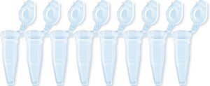 PCR strip of 8, 200l, PCR Performance Tested, transparent, PP, flat cap PCR strip of 8, 200l, PCR Performance Tested, transparent, PP, flat cap