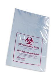 Disposal bags, 24 l, (LxW): 780 x 400 mm, PP, transparent, with print Biohazard Disposal bags, 24 l, (LxW): 780 x 400 mm, PP, transparent, with print Biohazard