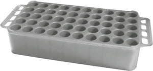 Block Rack D17, opening: 17 mm, 5 x 10, grey, with handle Block Rack D17, opening: 17 mm, 5 x 10, grey, with handle