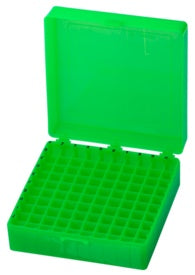 Storage box, hinged lid, PP, format: 10 x 10, for 100 collection tubes 9,38,77,510 Storage box, hinged lid, PP, format: 10 x 10, for 100 collection tubes 9,38,77,510