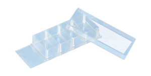 x-well cell culture chamber, 4 wells, on PCA slide, removable frame x-well cell culture chamber, 4 wells, on PCA slide, removable frame