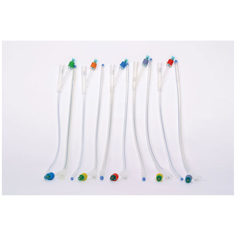 Foley Catheter, 100% Silicone, 14FR x 5cc Balloon, Two Way, Sterile