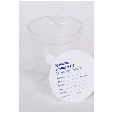 Specimen Container, Pour Spout & Paper Lid
