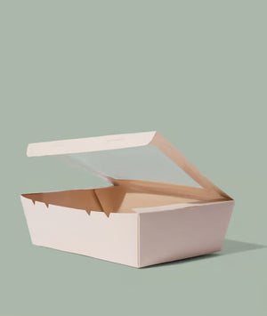 Large Better Box#3, Compostable Bamboo Kraft w/Clear PLA Window Large Better Box#3, Compostable Bamboo Kraft w/Clear PLA Window