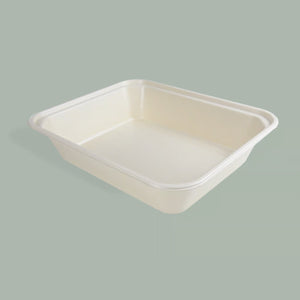 12.8 x 10.4 x 2.9" PLA/PBAT Lined Catering Tray 12.8 x 10.4 x 2.9" PLA/PBAT Lined Catering Tray