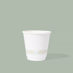 8oz Compostable Double Wall Squat Hot Cup, PLA Lined 8oz Compostable Double Wall Squat Hot Cup, PLA Lined