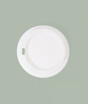 8oz Squat - 24oz White Compostable Hot Cup Lid 8oz Squat - 24oz White Compostable Hot Cup Lid