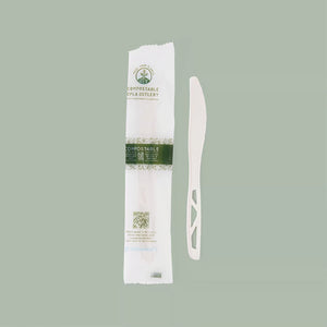 Knife, Heavy Weight White - Individually Wrapped CPLA Compostable Cu Knife, Heavy Weight White - Individually Wrapped CPLA Compostable Cu
