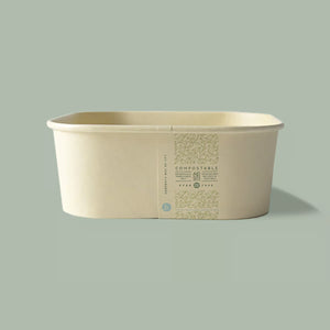 40oz Square Better Bowl, PLA Lined Bamboo 40oz Square Better Bowl, PLA Lined Bamboo