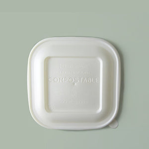 30-40oz Square Better Bowl Lid (170mm diameter), CPLA- Embossed, Co 30-40oz Square Better Bowl Lid (170mm diameter), CPLA- Embossed, Co