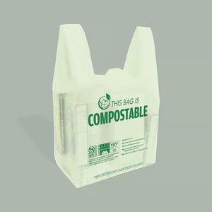 12x7x22 Compostable Tshirt Sak Bag - 15 Micron 12x7x22 Compostable Tshirt Sak Bag - 15 Micron