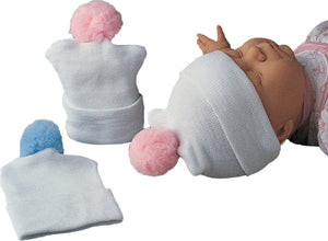 COMFOR BABY HAT W/POM NEWBORN BLUE COMFOR BABY HAT W/POM NEWBORN BLUE