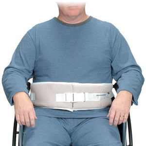 Wheelchair Belt, Self Release Padded Canvas/Foam, Ties Wheelchair Belt, Self Release Padded Canvas/Foam, Ties