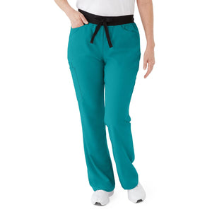 Coastal AVE Women's Modern Bootcut Scrub Pants with Cargo Pockets, Teal Blue, Size M Coastal AVE Women's Modern Bootcut Scrub Pants with Cargo Pockets, Teal Blue, Size M