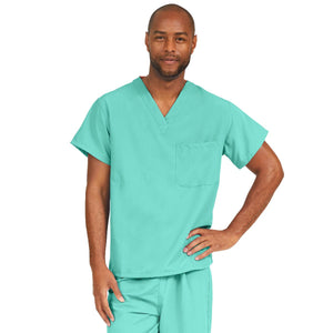 PerforMAX Unisex Reversible V-Neck Scrub Top with Chest Pocket, Jade, Size S, Angelica Color Code PerforMAX Unisex Reversible V-Neck Scrub Top with Chest Pocket, Jade, Size S, Angelica Color Code