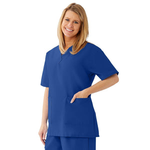AngelStat Women's V-Neck Tunic Scrub Tops with 2 Pockets, Sapphire, Size XL AngelStat Women's V-Neck Tunic Scrub Tops with 2 Pockets, Sapphire, Size XL