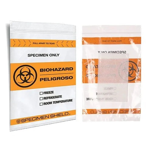 BioHazard Transport Bag, 6x9 w/pad, 100/Pack, 10pk/case