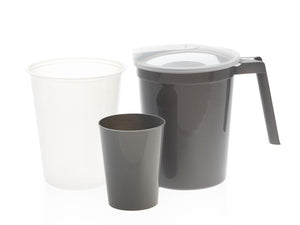 Water Pitcher Kit with Tumbler and Inner Plastic Liner, Includes Graphite Pitcher DYND80535, Graphite Tumbler DYND80454 and Inner Plastic Liner DYND80528, Shrink-Wrapped Water Pitcher Kit with Tumbler and Inner Plastic Liner, Includes Graphite Pitcher DYND80535, Graphite Tumbler DYND80454 and Inner Plastic Liner DYND80528, Shrink-Wrapped