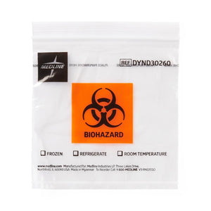 Zip-Style Biohazard Specimen Bag with Pocket, 6" x 6" Zip-Style Biohazard Specimen Bag with Pocket, 6" x 6"