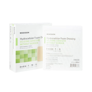 McKesson, Foam Dressing 6 X 6 Inch Without Border Film Backing Silicone Gel 4864, Box Of 10 McKesson, Foam Dressing 6 X 6 Inch Without Border Film Backing Silicone Gel 4864, Box Of 10