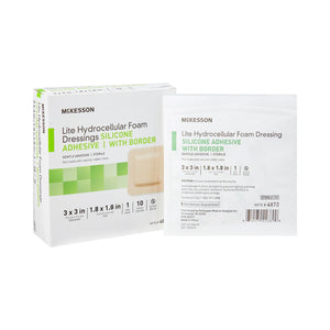 McKesson, Thin Silicone Foam Dressing 3X3 Inch, Box Of 10 McKesson, Thin Silicone Foam Dressing 3X3 Inch, Box Of 10