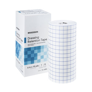 McKesson, Water Resistant Dressing Retention Tape with Liner White 6 Inch X 10 Yard 16-4806, Box Of 1 McKesson, Water Resistant Dressing Retention Tape with Liner White 6 Inch X 10 Yard 16-4806, Box Of 1