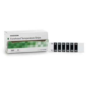 McKesson, Forehead Thermometer McKesson 94 to 104°F LCD Strip, Box Of 1 McKesson, Forehead Thermometer McKesson 94 to 104°F LCD Strip, Box Of 1
