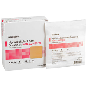 McKesson, Foam Dressing 4 X 4 Inch Without Border Film Backing Nonadhesive 16-4737, Box Of 10 McKesson, Foam Dressing 4 X 4 Inch Without Border Film Backing Nonadhesive 16-4737, Box Of 10