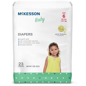 McKesson, Unisex Baby Diaper Size 6 Disposable Heavy Absorbency, Count of 4 McKesson, Unisex Baby Diaper Size 6 Disposable Heavy Absorbency, Count of 4