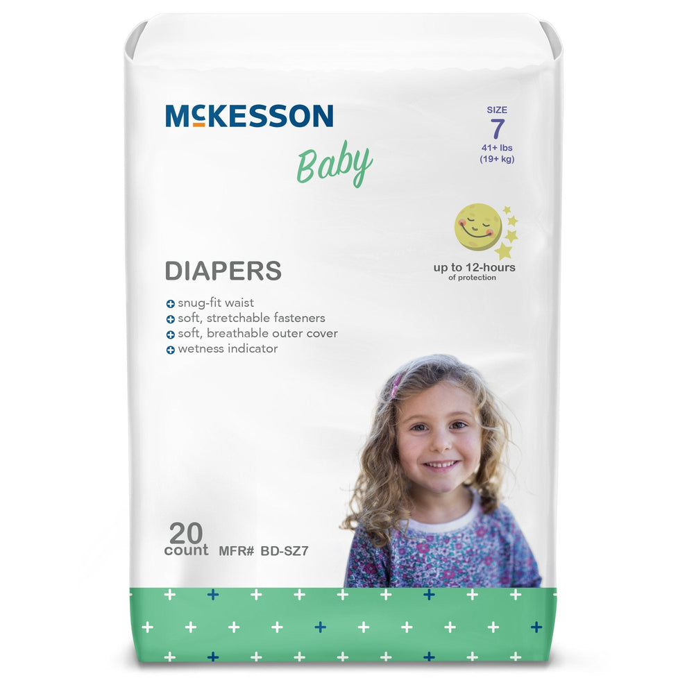 McKesson, Unisex Baby Diaper Size 7 Disposable Heavy Absorbency