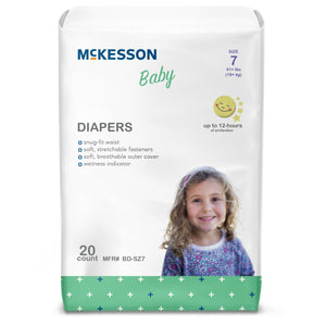 McKesson, Unisex Baby Diaper Size 7 Disposable Heavy Absorbency McKesson, Unisex Baby Diaper Size 7 Disposable Heavy Absorbency