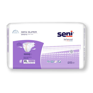 Unisex Adult Incontinence Brief Seni Super X-Large Disposable Heavy Absorbency Unisex Adult Incontinence Brief Seni Super X-Large Disposable Heavy Absorbency