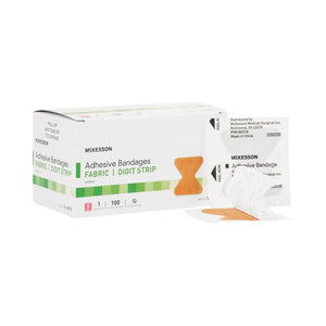 Adhesive Strip McKesson 1.7 X 2 Inch Fabric Fingertip Tan Sterile Adhesive Strip McKesson 1.7 X 2 Inch Fabric Fingertip Tan Sterile