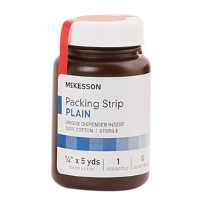 McKesson, Wound Packing Strip Non-Impregnated 1/4 Inch X 5 Yard Sterile Plain 61-59120, Count of 12 McKesson, Wound Packing Strip Non-Impregnated 1/4 Inch X 5 Yard Sterile Plain 61-59120, Count of 12