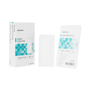 McKesson, Adhesive Dressing McKesson 4 X 8 Inch Polypropylene / Rayon Rectangle White Sterile, Box Of 25 McKesson, Adhesive Dressing McKesson 4 X 8 Inch Polypropylene / Rayon Rectangle White Sterile, Box Of 25