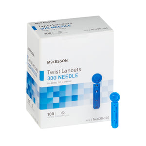 McKesson, Twist Top Lancet Needle 1.8 mm Depth 30 Gauge, Case Of 50 McKesson, Twist Top Lancet Needle 1.8 mm Depth 30 Gauge, Case Of 50