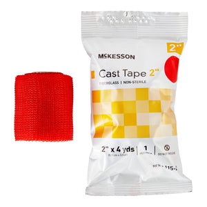 McKesson, Cast Tape 2 Inch X 12 Foot Fiberglass Red 115-2R, Box Of 10 McKesson, Cast Tape 2 Inch X 12 Foot Fiberglass Red 115-2R, Box Of 10