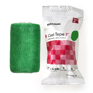 McKesson, Cast Tape McKesson 3 Inch X 12 Foot Fiberglass Green, Box Of 10 McKesson, Cast Tape McKesson 3 Inch X 12 Foot Fiberglass Green, Box Of 10