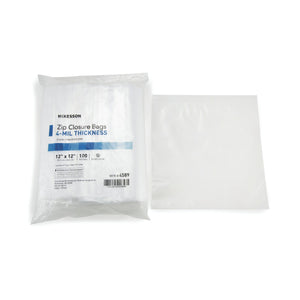 McKesson, Zip Closure Bag McKesson 12 X 12 Inch Polyethylene Clear, Box Of 1 McKesson, Zip Closure Bag McKesson 12 X 12 Inch Polyethylene Clear, Box Of 1